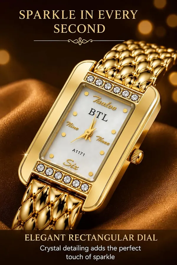 Women_S_Rectangular_Analog_Watch_Metal_Strap