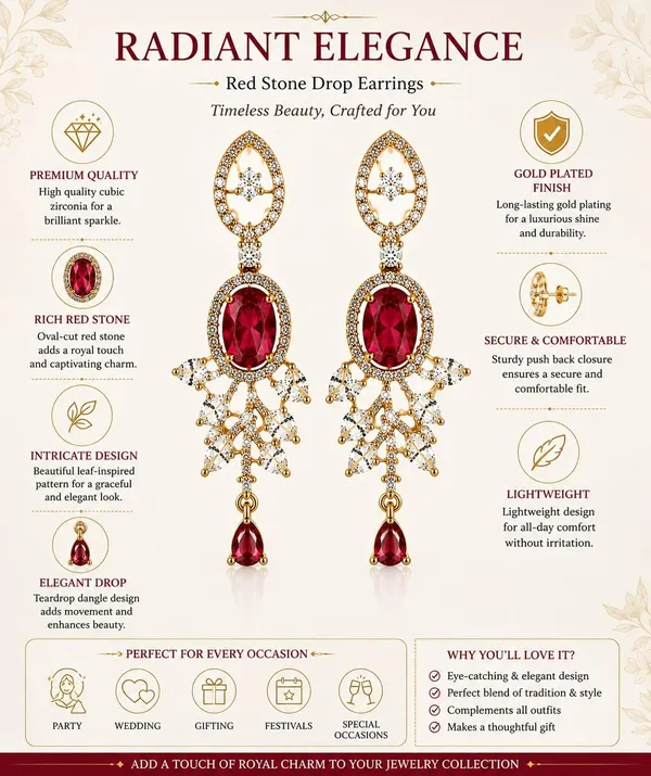 Gemstone_Chandelier_Earrings_With_Leaf_Design
