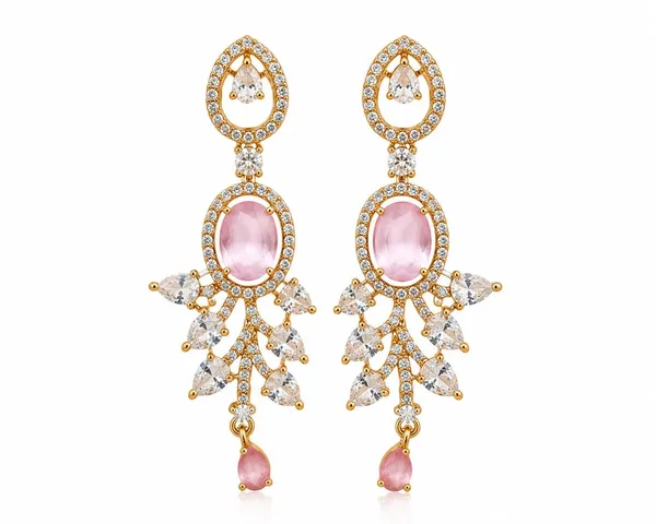 Gemstone_Chandelier_Earrings_With_Leaf_Design