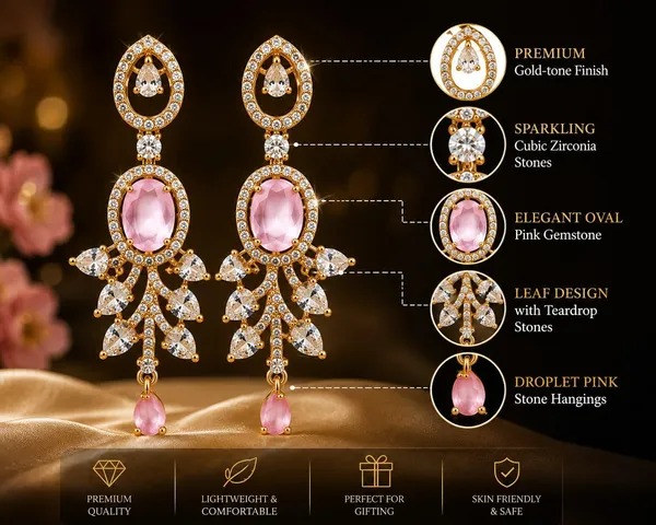 Gemstone_Chandelier_Earrings_With_Leaf_Design
