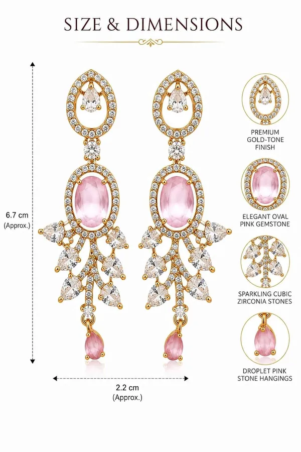 Gemstone_Chandelier_Earrings_With_Leaf_Design