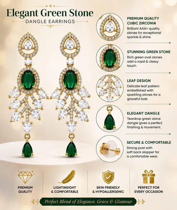 Gemstone_Chandelier_Earrings_With_Leaf_Design