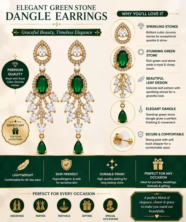 Gemstone_Chandelier_Earrings_With_Leaf_Design