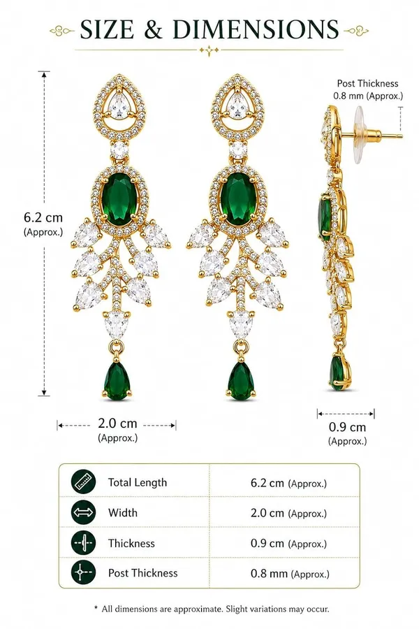 Gemstone_Chandelier_Earrings_With_Leaf_Design