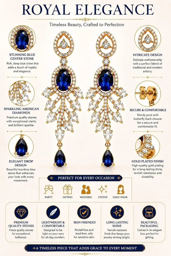 Gemstone_Chandelier_Earrings_With_Leaf_Design