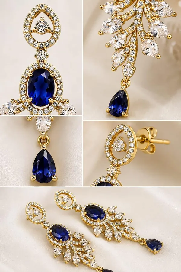 Gemstone_Chandelier_Earrings_With_Leaf_Design