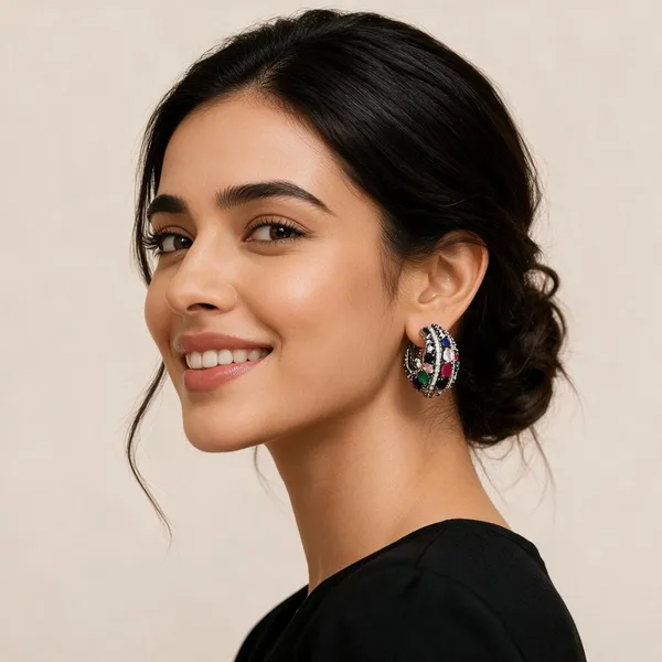 Green_Alloy_Stone_Hoop_Earrings_For_Women