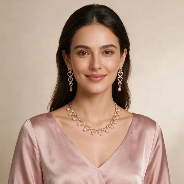 Gold_And_Pink_Alloy_Gemstone_Necklace_Set_For_Women