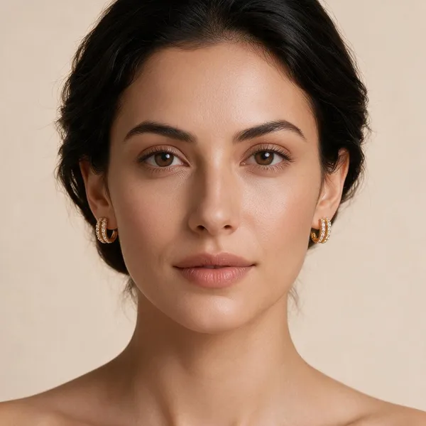 Gold_Alloy_Double_Row_Huggie_Hoop_Earrings_For_Women