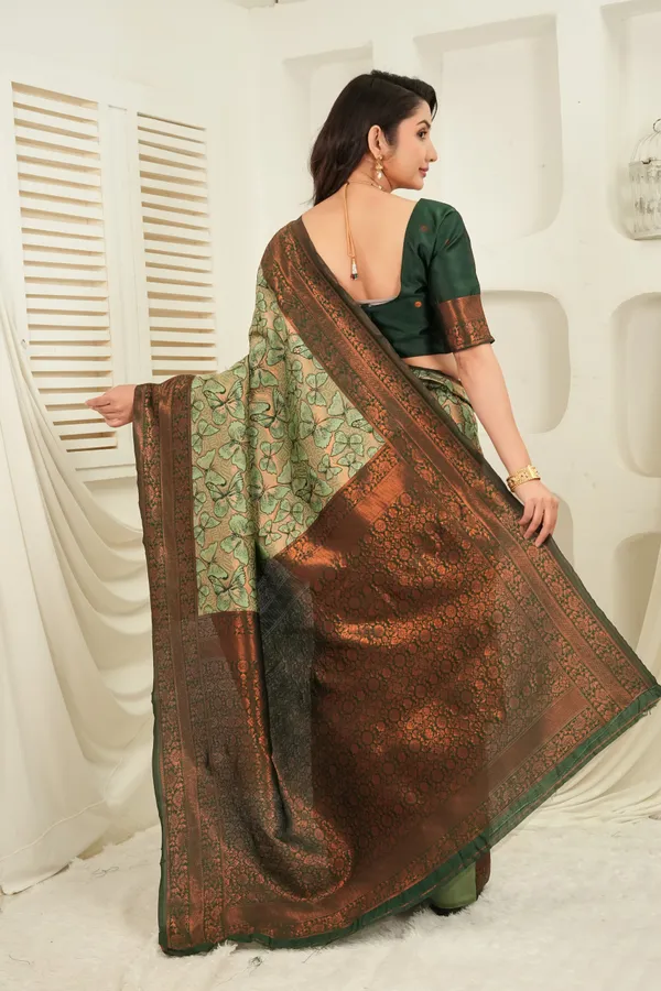 Bottle_Green_Antique_Gold_Butterfly_Motif_Jacquard_Silk_Saree_Default_Title