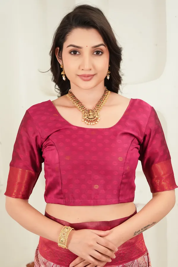 Rose_Blush_Crimson_Butterfly_Motif_Jacquard_Silk_Saree_Default_Title