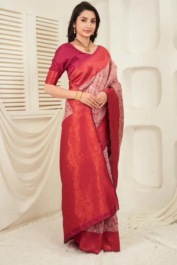 Rose_Blush_Crimson_Butterfly_Motif_Jacquard_Silk_Saree_Default_Title
