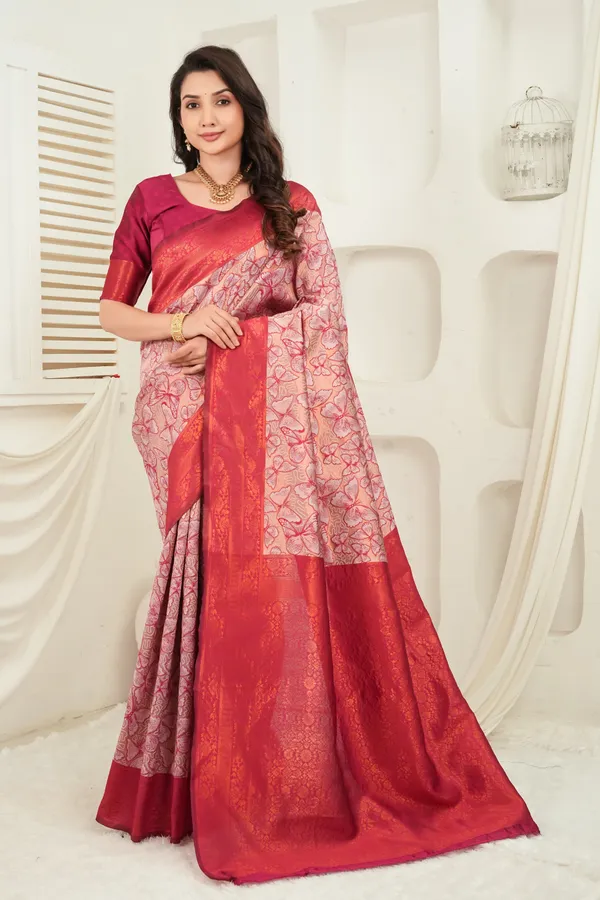Rose_Blush_Crimson_Butterfly_Motif_Jacquard_Silk_Saree_Default_Title