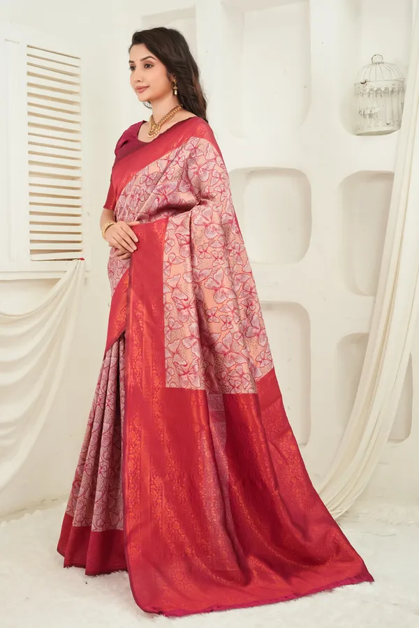 Rose_Blush_Crimson_Butterfly_Motif_Jacquard_Silk_Saree_Default_Title