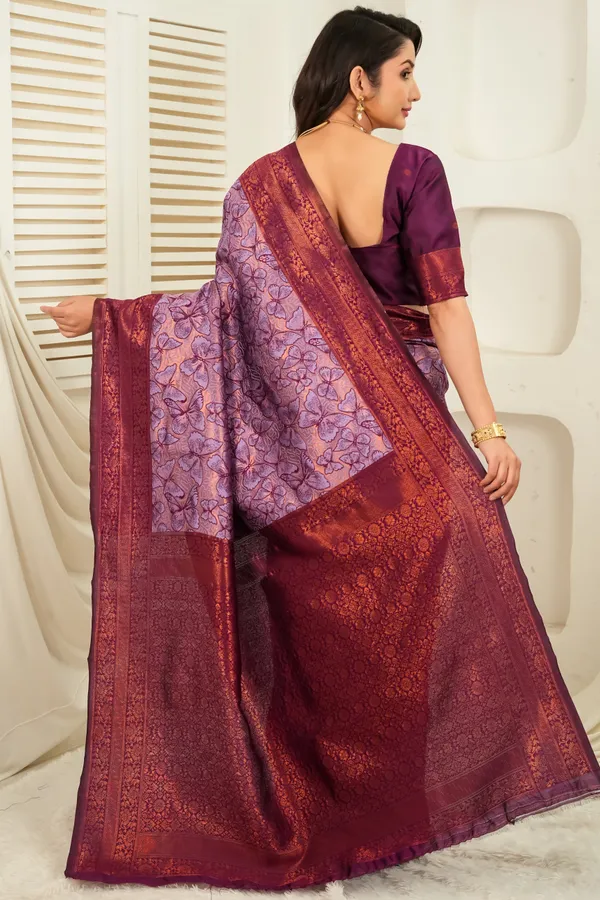 Lavender_Plum_Jacquard_Butterfly_Motif_Silk_Saree_Default_Title