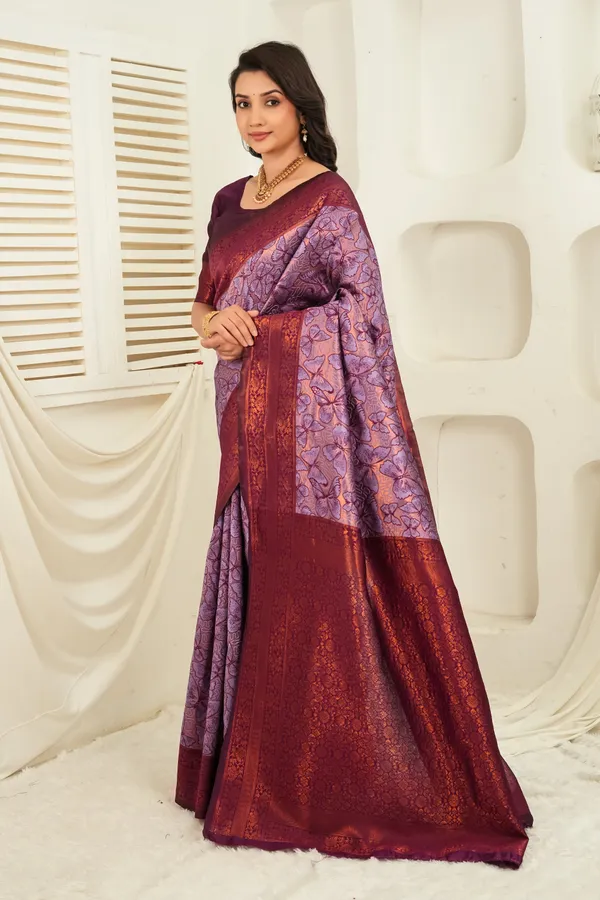 Lavender_Plum_Jacquard_Butterfly_Motif_Silk_Saree_Default_Title