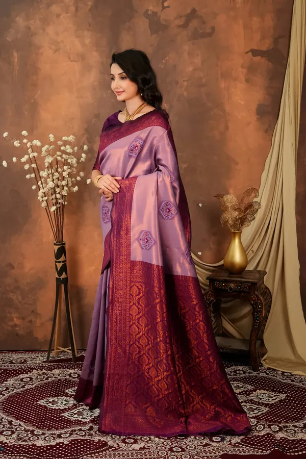Lavender_Wine_Purple_Jacquard_Silk_Saree_With_Rich_Woven_Pallu_Default_Title