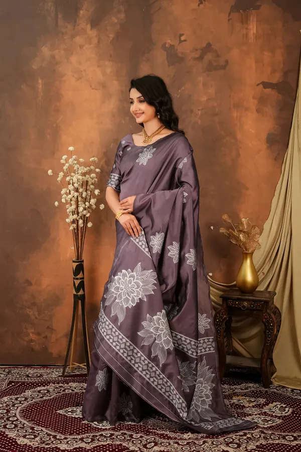 Smoky_Mauve_Silver_Jacquard_Silk_Saree_With_Floral_Motifs_Default_Title
