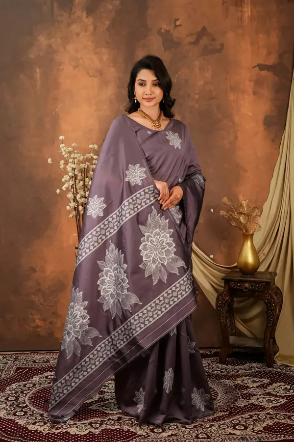 Smoky_Mauve_Silver_Jacquard_Silk_Saree_With_Floral_Motifs_Default_Title