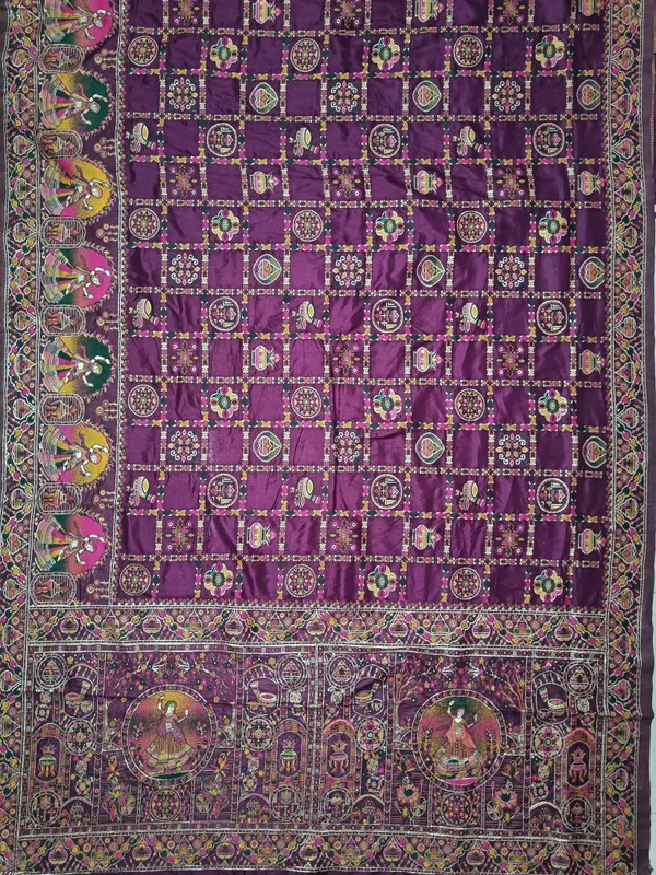Wine_Traditional_Pashmina_Saree_Default_Title