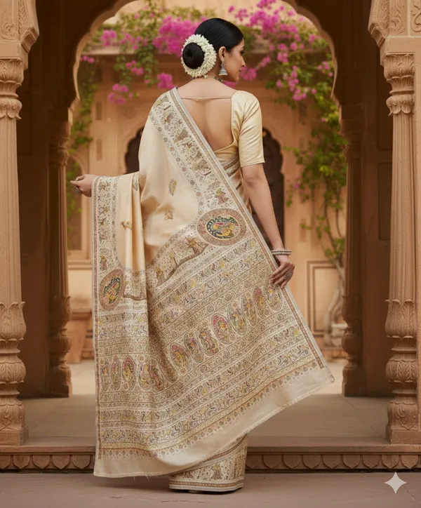 Cream_Pashmina_Saree_With_Traditional_Folk_Border_Default_Title