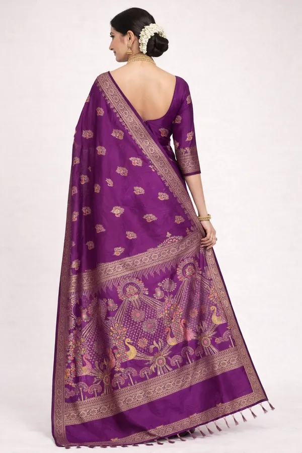 Wine_Dola_Silk_Saree_With_Peacock_Floral_Designer_Pallu_Default_Title