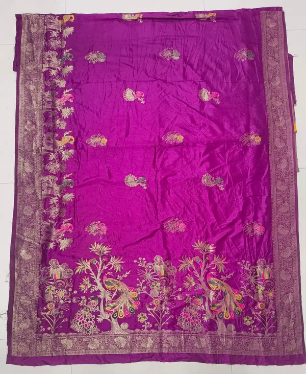 Wine_Dola_Silk_Saree_With_Peacock_Floral_Designer_Pallu_Default_Title
