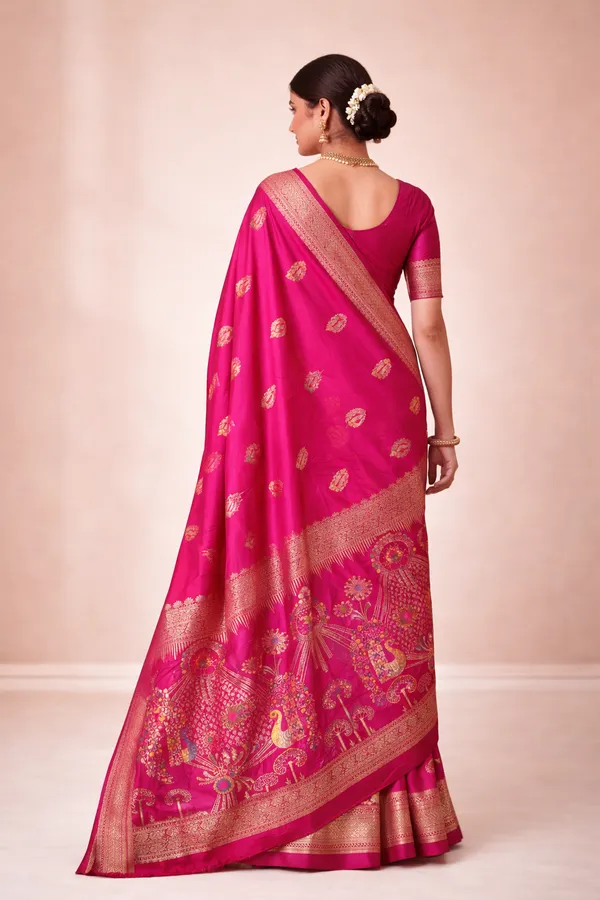 Royal_Rani_Pink_Dola_Silk_Saree_With_Peacock_Heritage_Woven_Designer_Pallu_Default_Title