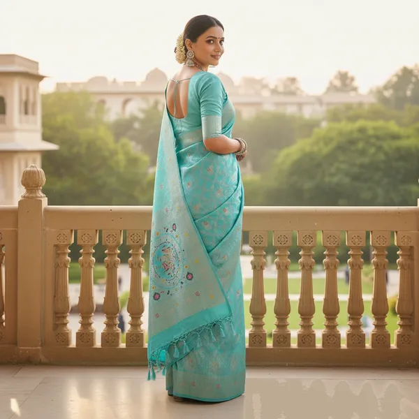 Royal_Turquoise_Dola_Silk_Saree_With_Traditional_Elephant_Woven_Pallu_Default_Title