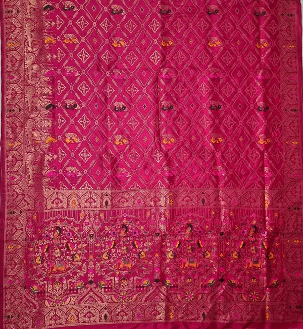 Royal_Rani_Pink_Dola_Silk_Saree_With_Peacock_Elephant_Woven_Border_Default_Title