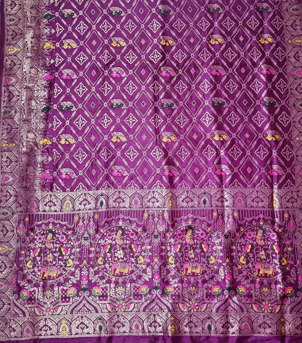 Royal_Wine_Purple_Dola_Silk_Saree_With_Elephant_Floral_Zari_Border_Default_Title