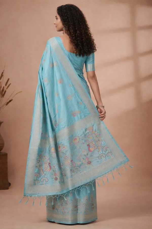 Elegant_Sky_Blue_Dola_Silk_Saree_With_Peacock_Garden_Pallu_Zari_Border_Default_Title