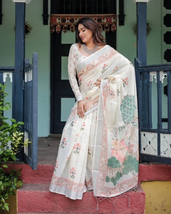 Vintage_Garden_Print_Linen_Cotton_Saree_Default_Title