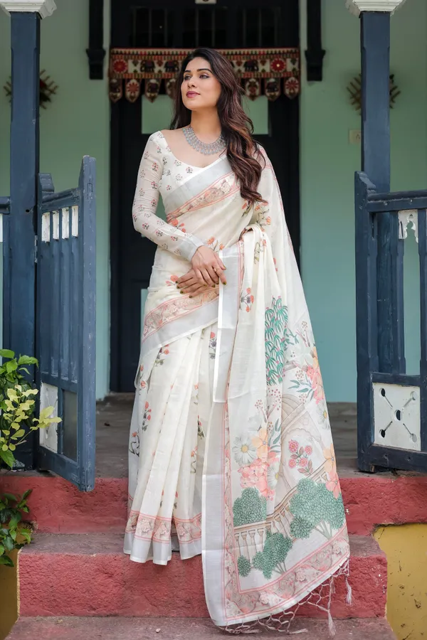 Vintage_Garden_Print_Linen_Cotton_Saree_Default_Title