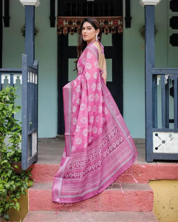 Classic_Pink_Blossom_Linen_Cotton_Saree_Default_Title