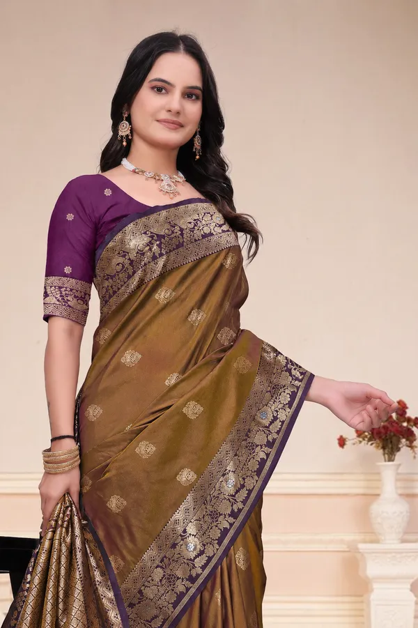 Mustard_Brown_Silk_Saree_With_Wine_Purple_Floral_Border_Default_Title