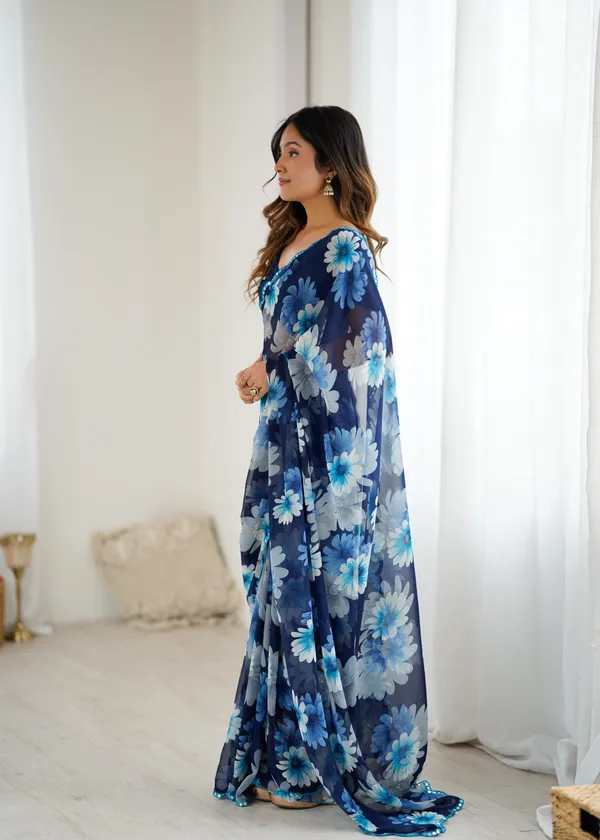 Floral_Printed_Georgette_Silk_Saree_with_Mirror_Work_Border