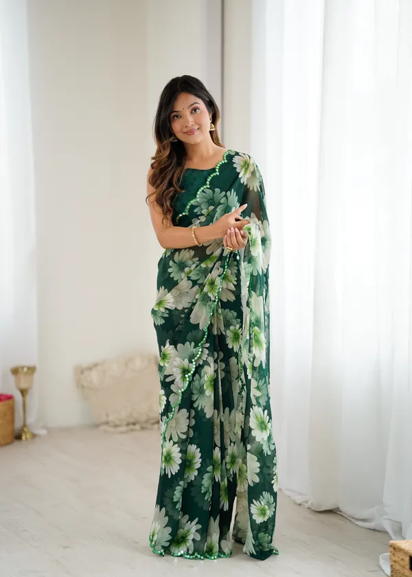 Floral_Printed_Georgette_Silk_Saree_with_Mirror_Work_Border