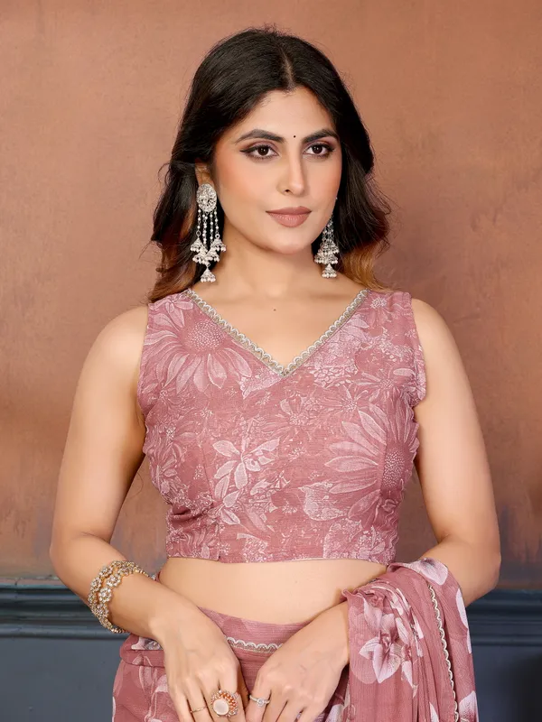Floral_Printed_Sharmili_Georgette_Silk_Saree_with_Elegant_Lace_Border