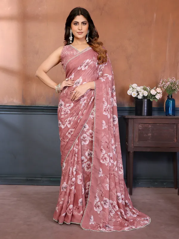 Floral_Printed_Sharmili_Georgette_Silk_Saree_with_Elegant_Lace_Border