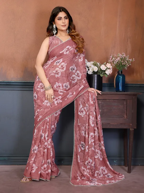 Floral_Printed_Sharmili_Georgette_Silk_Saree_with_Elegant_Lace_Border