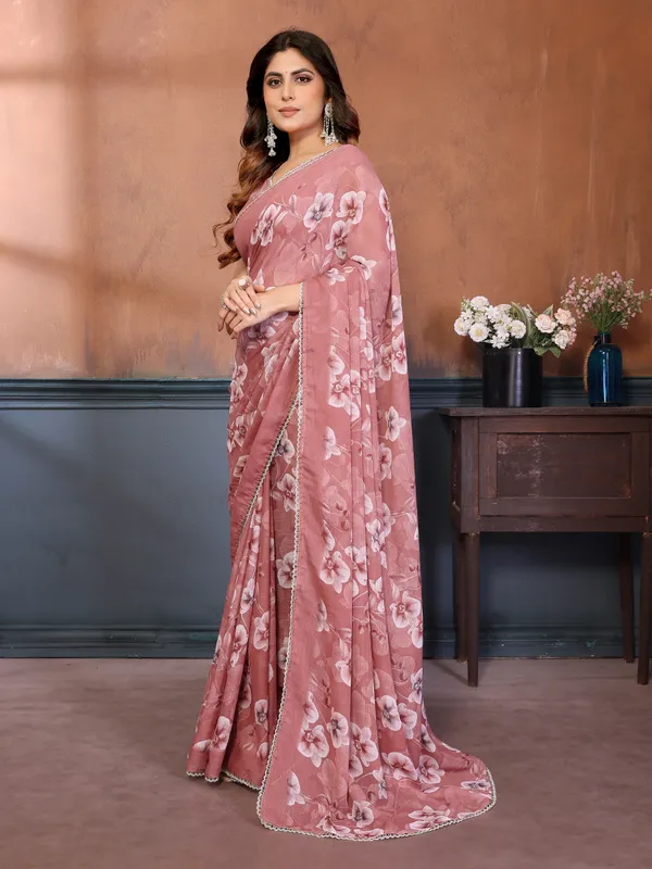 Floral_Printed_Sharmili_Georgette_Silk_Saree_with_Elegant_Lace_Border