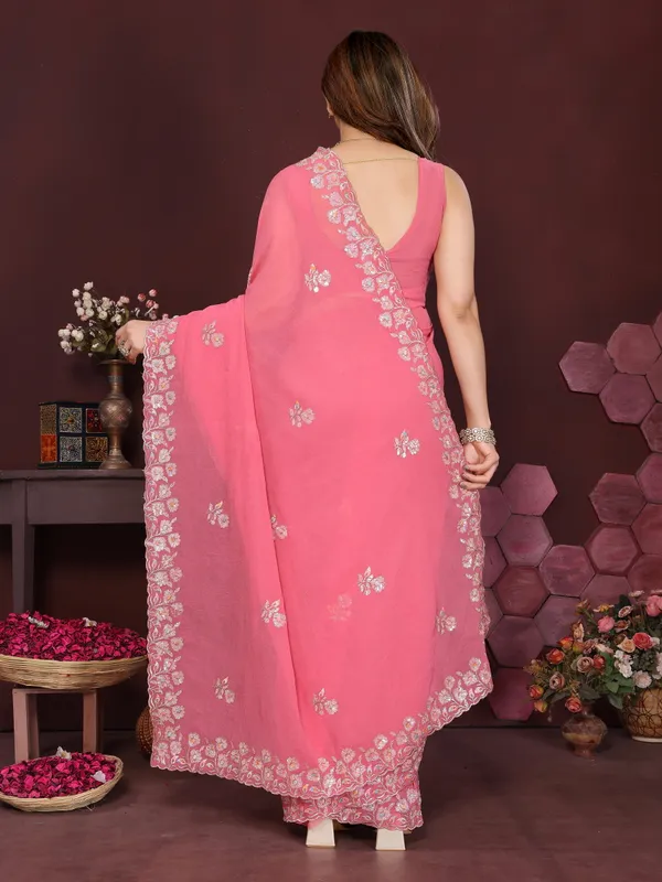 Georgette_Silk_Saree_with_Intricate_Embroidery_Work_&_Matching_Embroidered_Blouse_Piece