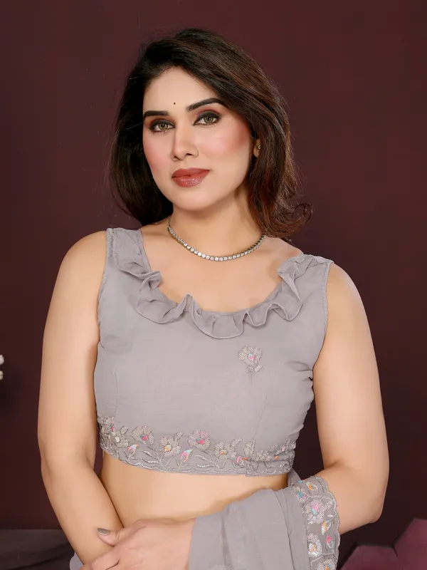 Georgette_Silk_Saree_with_Intricate_Embroidery_Work_&_Matching_Embroidered_Blouse_Piece