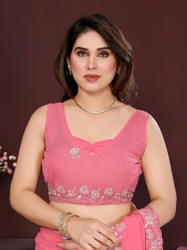 Georgette_Silk_Saree_with_Intricate_Embroidery_Work_&_Matching_Embroidered_Blouse_Piece