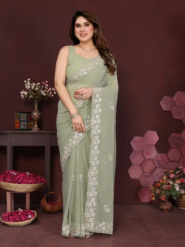 Georgette_Silk_Saree_with_Intricate_Embroidery_Work_&_Matching_Embroidered_Blouse_Piece
