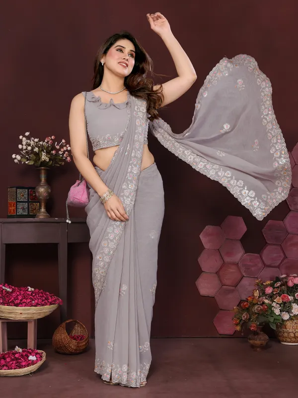 Georgette_Silk_Saree_with_Intricate_Embroidery_Work_&_Matching_Embroidered_Blouse_Piece