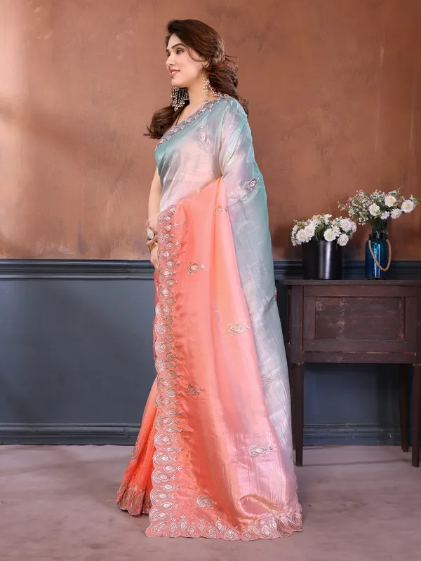Gold_Crush_Silk_Saree_with_Padded_Embroidery_Work_&_Embroidered_Border