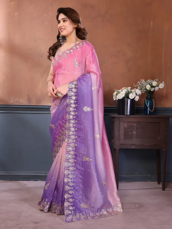 Gold_Crush_Silk_Saree_with_Padded_Embroidery_Work_&_Embroidered_Border