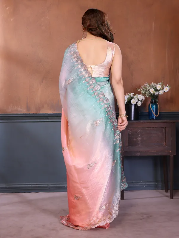 Gold_Crush_Silk_Saree_with_Padded_Embroidery_Work_&_Embroidered_Border